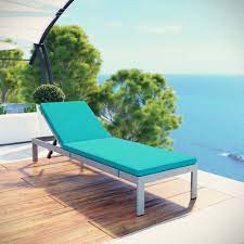 Meuble style modernestructure bois de hévéa massif finition brutdescriptif chaise moderne en hévéa massif brut dossier incurvé dimensions 46 110 51 (l h p). Shore Outdoor Patio Aluminum Chaise With Cushions Overstock 31759339