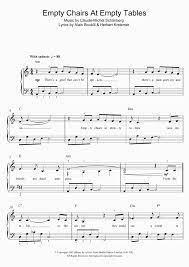 Gbm empty chairs at empty tables. Empty Chairs At Empty Tables Piano Sheet Music
