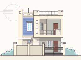 The following collection of architectural elevation drawings show the relationship between orthographic as shown in the simple elevation drawing, a limestone rain screen by stone panels frames a on the exterior, the architecture references the sinuous landscape of the surrounding area. Dribbble Indian House By Vivek Ravin Small House Elevation Design Small House Front Design Small House Design Exterior