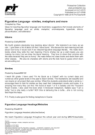 Figurative Language Similes Metaphors And More Pages 1