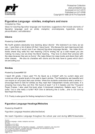 figurative language similes metaphors and more pages 1