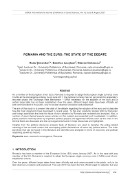 Pdf Romania And The Euro The State Of The Debate