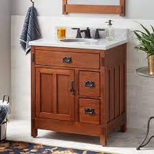 Here, you can find stylish solid wood bathroom vanities that cost less than you thought possible. Solid Wood Vanity Signature Hardware