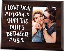 Have things to hang but not sure where to put them or how to make them look good in the selected room? Elegant Signs Long Distance Relationships Gifts Going Away Couples Picture Frame 4x6 For Him Or Her I Love You More Than The Miles Between Us Amazon Co Uk Kitchen Home