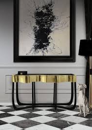 Black And Gold Interiors Vkvvisuals Com Blog Contemporary Console Table Modern Console Modern Console Tables