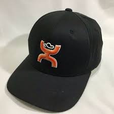 Hooey Hat L Xl Black Orange Flexfit Ball Cowboy Roper Bull Rider Fitted Cap Hooey Baseballcap Casual Hooey Hats Hooey Bull Riders