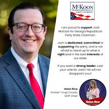 Thank you to Helen Rice, former Chairman of the Troup County Republican  Party for this strong endorsement of my reelection as Chairman of the  Georgia Republican Party!