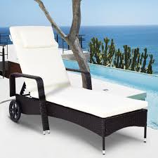 rattan recliner chaise lounge outdoor