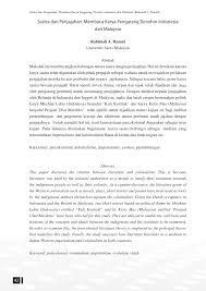 Fenomena sejarah penjajahan adalah satu fenomena yang berlaku di seluruh dunia merentasi masa, merangkumi pelbagai orang yang berbeza seperti hittites, inca dan empayar british. Pdf Sastra Dan Penjajahan Membaca Karya Pengarang Tersohor Indonesia Dan Malaysia