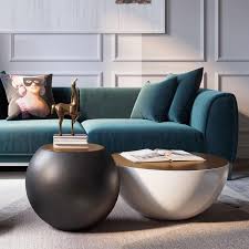 Modern Style Round Drum Coffee Table Black White With Brown Top In 2020 Round Drum Coffee Table Drum Coffee Table Coffee Table