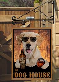 The Dog House Personalised Swinging Custom Made Hanging Pub and Bar Sign  Various Sizes