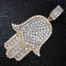 Featuring Men S 3 51 Carat Diamond Hamsa Hand Pendant In Yellow Gold From The Recent Collection Jewelry Design Pendant N Pendant Mens Pendant Mens Jewelry