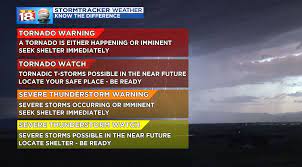 Tornado watches are issued when weather conditions are ripe for developing tornadoes, but one has not been spotted. Watch Vs Warning