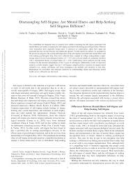 Pdf Disentangling Self Stigma Are Mental Illness And Help Seeking Self Stigmas Different