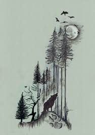 Para Tatuar Wolf Tattoos Forest Tattoos Wolf Tattoo Design