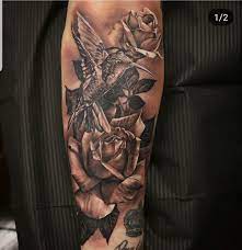 Awesome Tattoo Idea Rose Tattoo Hummingbird Tattoo Realistic Tattoo Hummingbird Tattoo Black Hummingbird Tattoo Sleeve Tattoos
