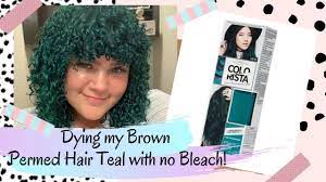 Both the perming and dyeing processes use harsh chemicals that remove natural oil and break down the hair's proteins. Dying My Brown Permed Hair Teal Youtube