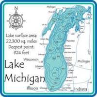 lake templene depth chart lake michigan 2d laser carved