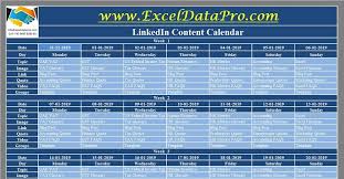 Ich möchte das datum im format tt.mm. Download Linkedin Content Calendar Excel Template Exceldatapro