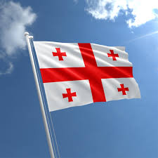 A white flag depicting five red crosses (the cross of st. Georgia Flag Georgia Flags Flag Of Georgia Georgia S Flag