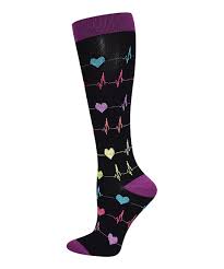 Take A Look At This Black Hearts Ekg Compression Socks Women Today Womens Compression Socks Nurse Compression Socks Compression Socks