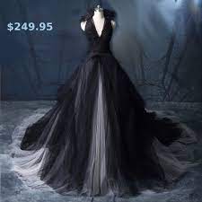 Gothic Sleeveless Haltered Tulle Wedding Gown Gothic Wedding Dress Goth Wedding Dresses Black Wedding Dress Gothic