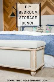 This easy diy platform bed is the perfect build for beginners! Diy Upholstered Storage Bench The Created Home