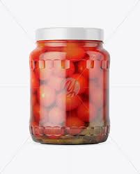 Clear Glass Jar With Tomatoes Mockup In Jar Mockups On Yellow Images Object Mockups