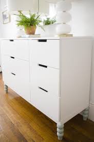 Modern White Dresser With Blue Legs Via Thouswellblog Ikea Nordli College Bedroom Home Decor Bedroom