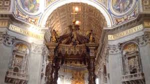 Sculptural monument by gianlorenzo bernini. Rome St Peter S Basilica Altar Baldachin And Domed Ceiling Youtube