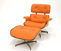 Eames 670 And 671 Lounge Chair In Hermes Orange Leather 1stdibs Com Eames Lounge Chair Lounge Chair Vintage Lounge Chair