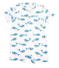 Angel Dear Baby Boys Henley Shortall Blue Cute Whales