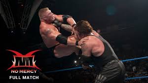 Full Match Brock Lesnar Vs Undertaker Wwe Title Biker Chain Match Wwe No Mercy 2003 Youtube The undertaker appeared from inside the casket on the video screen, representing his spirit, warning that he would return.39 the undertaker did the first, on the september 4 smackdown!, against kurt angle, ended in a no contest, due to interference from brock lesnar.