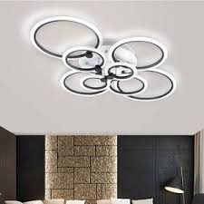 Siyah Yuzuk Modern Led Avize Isiklar Oturma Yemek Odasi Yatak Odasi Ev Dekorasyon Cevreler Akrilik Aydinlatma Lampara Ceiling Chandelier Led Ceiling Led Lights