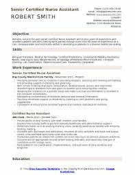 certified nurse assistant resume samples qwikresume