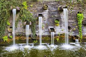 Rocky Wall With Small Waterfalls In Planten Un Blomen Park In Hamburg Germany Aff Small Waterfalls Roc Japanese Garden Botanical Gardens Garden Wall
