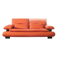 Interios design scene with a modern brown leather couch and lamp on orange wall. Modern Orange Genuine Leather Living Room Sofas 410 Buy Genuine Leather Sofa Living Room Sofa Leather Sofa Product On Alibaba Com