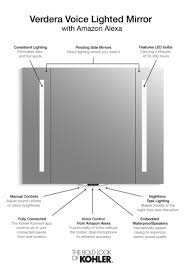 Verdera Voice Lighted Mirror With Amazon Alexa Mirror With Lights Mirror Amazing Bathrooms
