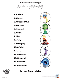 Inside Out Printable Activity Sheets And Games