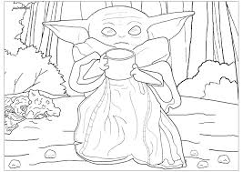 Baby yoda coloring pages free printable | wonder day. The Mandalorian Coloring Pages Bee Coloring