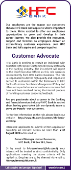 Find the best offers for job description for customer experience manager among 30 job vacancies listed. Hfc Bank Fotos Facebook