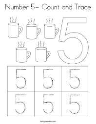 638x581 photograph of counting coloring pages picture for educational. Number 5 Count And Trace Coloring Page Twisty Noodle