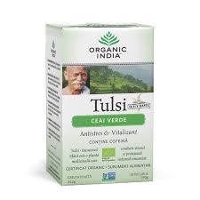 Infuzia din frunze si flori de busuioc se mai recomanda in caz de crampe abdominale, infectii urinare, dureri. Organic India Ceai Verde Tulsi Busuioc Sfant Antistres Natural Vitalizant Pret 22 9 Lei Farmacia La Pret Mic