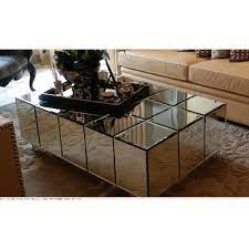 Modern style mirrored coffee table with drawers living room furniture. Block Mirrored Coffee Table Brisbane Furniture