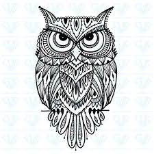 Download Ornate Owl Zenart Svg Files For Silhouette Files For Cricut Svg Dxf Eps Png Instant Download Supersvg Owls Drawing Geometric Owl Tattoo Owl Tattoo Design