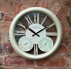 Check spelling or type a new query. Outdoor Garden Station Wall Clock Thermometer Humidity 38cm White Antique Ebay
