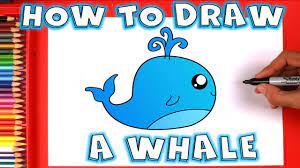 The reason for this large fin is to move the whale shark's h. How To Draw A Blue Cute Cartoon Whale Youtube