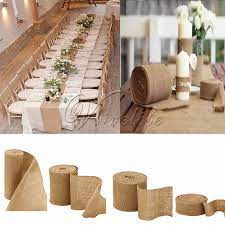 7 98aud 10m Natural Burlap Jute Hessian Flax Ribbon Roll Wedding Decor 5 10 15 30 Burlap Table Runners Wedding Diy Table Runner Wedding Table Runners Wedding