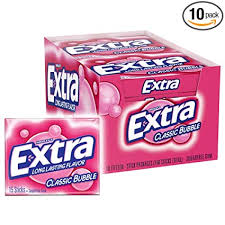 Amazon Com Extra Classic Bubble Sugar Free Chewing Gum 15 Pieces 10 Pack Chewing Gum Everything Else