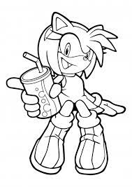 Cute amy rose coloring pages. Amy Rose With A Jar Of Juice Coloring Pages Sonic The Hedgehog Coloring Pages Colorings Cc